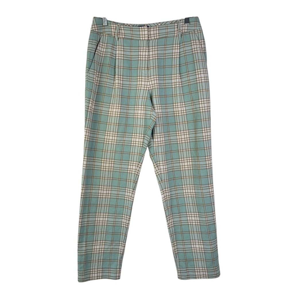 Pendleton Baby Blue Plaid 100% Cotton Pants Straight Leg Preppy‎ Academia Size 6